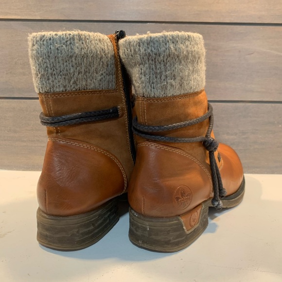 Rieker Fee 88 Womens Ankle Boot Brown Size 8.5 Leather Western Casual Preppy - Picture 3 of 10